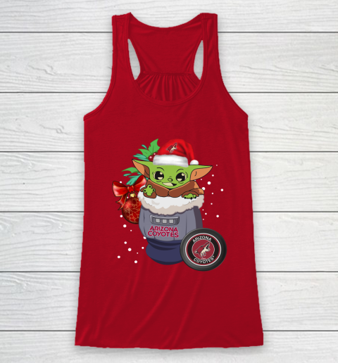 Arizona Coyotes Christmas Baby Yoda Star Wars Funny Happy NHL Racerback Tank 5