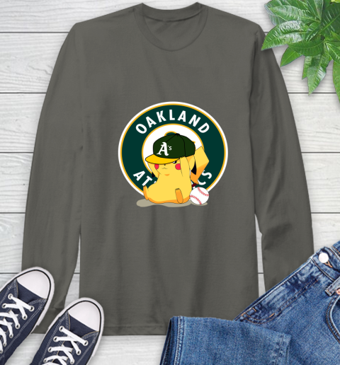 MLB Pikachu Baseball Sports Oakland Athletics Long Sleeve T-Shirt 8