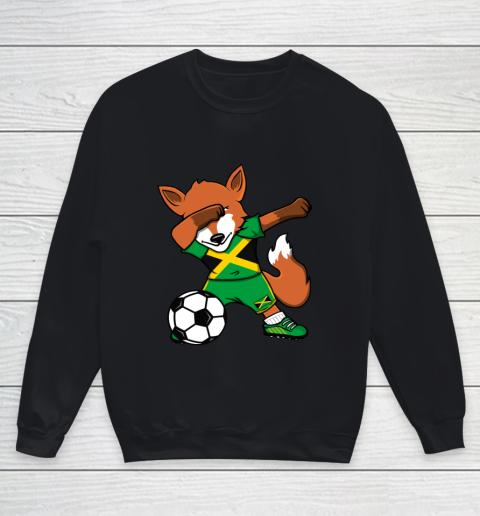 Dabbing Fox Jamaica Soccer Fans Jersey Jamaican Football Fan Youth Sweatshirt