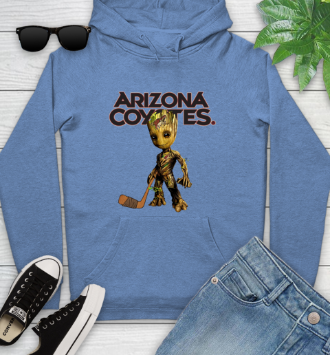 Arizona Coyotes NHL Hockey Groot Marvel Guardians Of The Galaxy Youth Hoodie 12