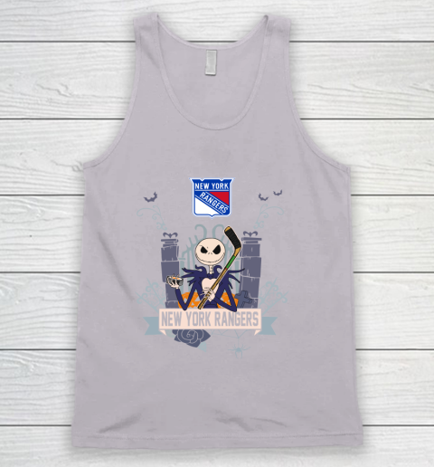 NHL New York Rangers Hockey Jack Skellington Halloween Tank Top 3