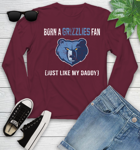 NBA Memphis Grizzlies Loyal Fan Just Like My Daddy Basketball Shirt Youth Long Sleeve 5