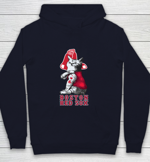 MLB Baseball My Cat Loves Boston Red Sox Youth Hoodie 2
