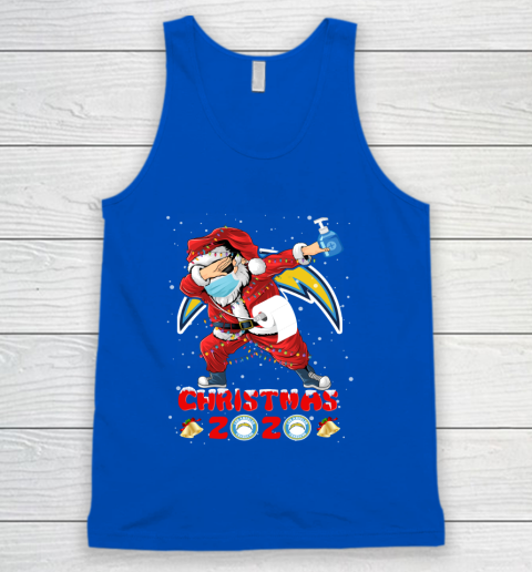 Los Angeles Chargers Funny Santa Claus Dabbing Christmas 2020 NFL Tank Top - Image 5