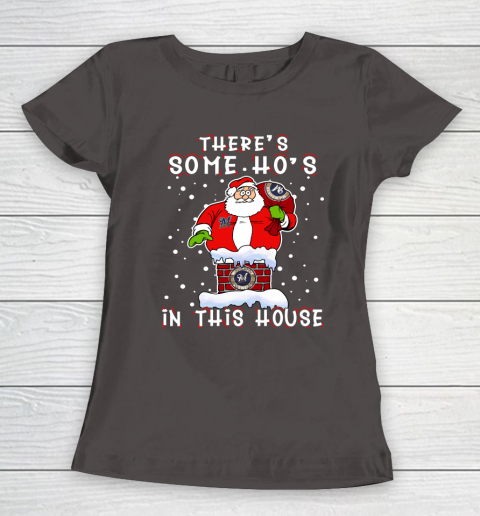 Milwaukee Brewers Christmas There Is Some Hos In This House Santa Stuck In The Chimney MLB Women's T-Shirt 7