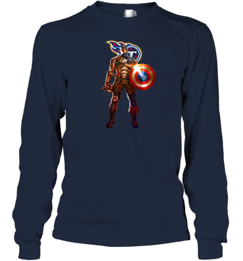 NFL Captain America Tennessee Titans Long Sleeve T-Shirt - Rookbrand