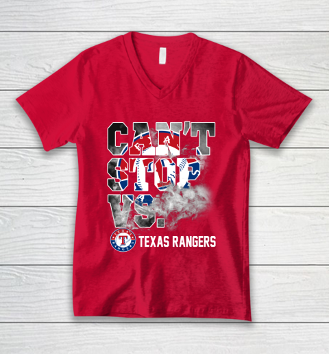 MLB Texas Rangers Baseball Can't Stop Vs Rangers V-Neck T-Shirt 6