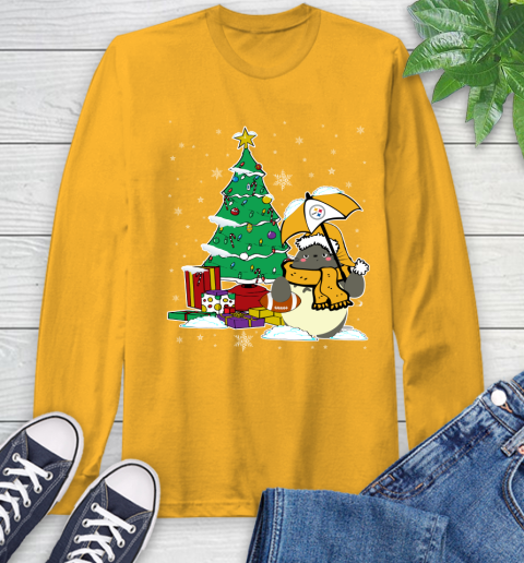 Pittsburgh Steelers NFL Football Cute Tonari No Totoro Christmas Sports Long Sleeve T-Shirt 2