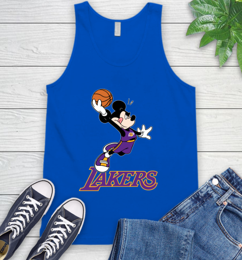 NBA Basketball Los Angeles Lakers Cheerful Mickey Mouse Shirt Tank Top 5