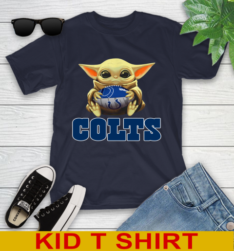 NFL Football Indianapolis Colts Baby Yoda Star Wars Shirt Youth T-Shirt 3