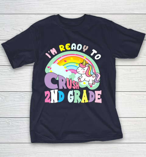 Back to school shirt ready to crush 2nd grade unicorn Youth T-Shirt 10