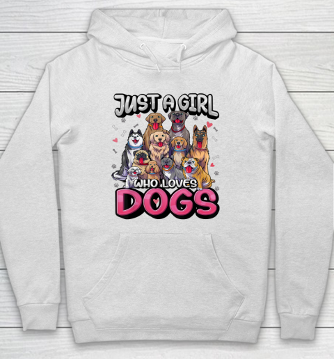 Just A Girl Who Loves Dogs Shirt Funny Puppy Dog Lover Girls Hoodie