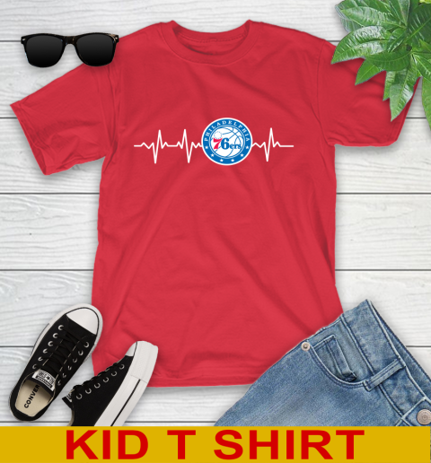 Philadelphia 76ers NBA Basketball Heart Beat Shirt Youth T-Shirt 11