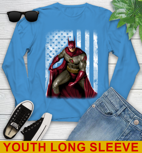 Arizona Diamondbacks MLB Baseball Batman DC American Flag Shirt Youth Long Sleeve 8