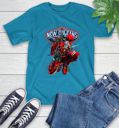 NBA Deadpool Marvel Comics Sports Basketball New Orleans Pelicans T-Shirt 8