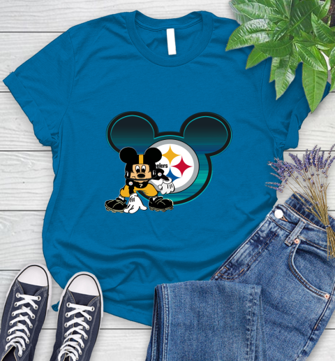 NFL Pittsburgh Steelers Mickey Mouse Disney Football T Shirt Women's T-Shirt 7