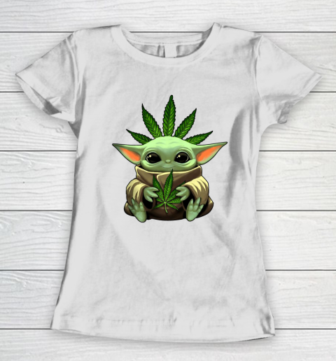 Baby Yoda Hug Marijuana Canabis Women's T-Shirt 2