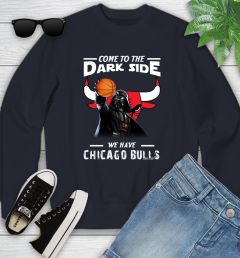 NBA Come To The Dark Side We Have Chicago Bulls Star Wars Darth Vader Basketball Youth Sweatshirt 2