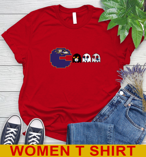 Baltimore Ravens NFL Football Pac Man Champion Women's T-Shirt 10