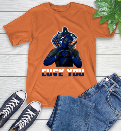 NHL Vancouver Canucks Deadpool Love You Fuck You Hockey Sports T-Shirt 4