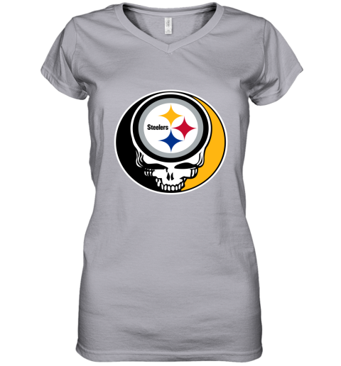 NFL Team Apparel Women's Pittsburgh Steelers Gray Yellow Shirt Size M  Football