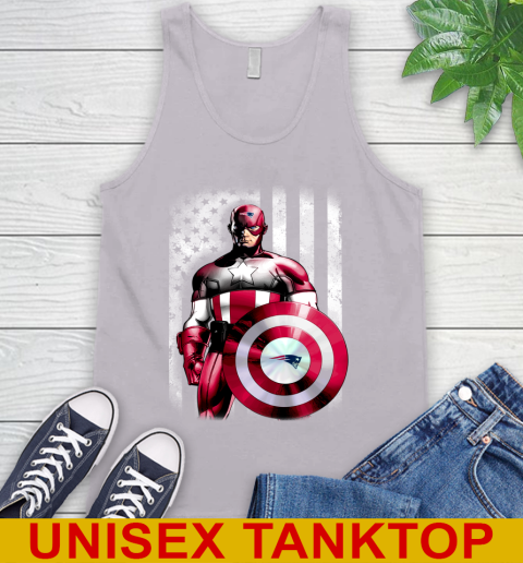 New England Patriots NFL Football Captain America Marvel Avengers American Flag Shirt Tank Top 3