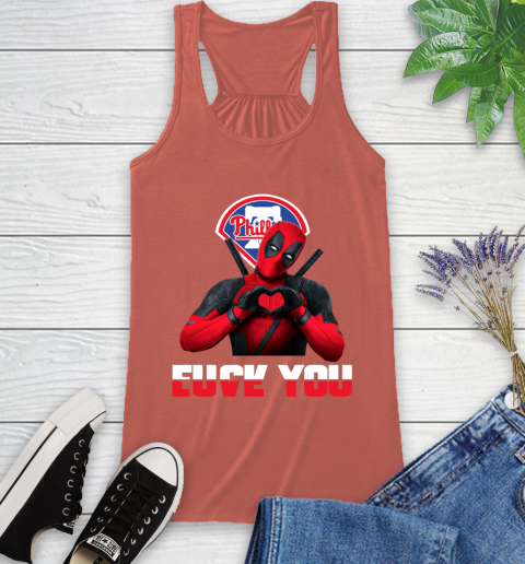 MLB Philadelphia Phillies Deadpool Love You Fuck You Baseball Sports Racerback Tank 3