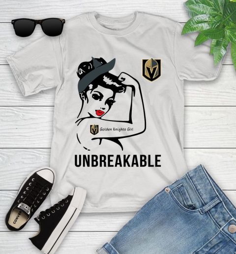 NHL Vegas Golden Knights Girl Unbreakable Hockey Sports Youth T-Shirt