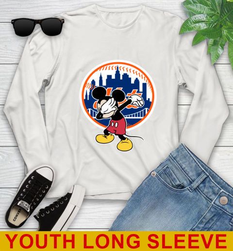 New York Mets MLB Baseball Dabbing Mickey Disney Sports Youth Long Sleeve 12