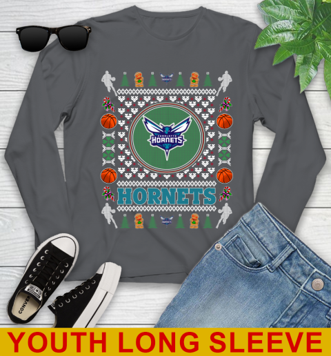 Charlotte Hornets Merry Christmas NBA Basketball Loyal Fan Youth Long Sleeve 9