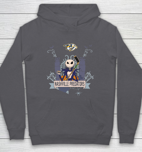 NHL Nashville Predators Hockey Jack Skellington Halloween Hoodie 4