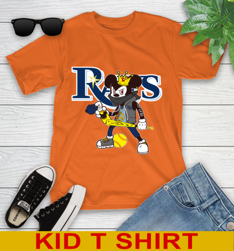 Tampa Bay Rays MLB Baseball Mickey Peace Sign Sports Youth T-Shirt 7