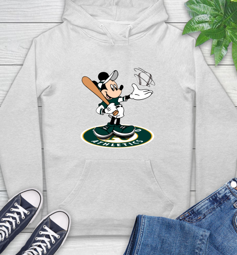 MLB Baseball Oakland Athletics Cheerful Mickey Disney Shirt Hoodie 2