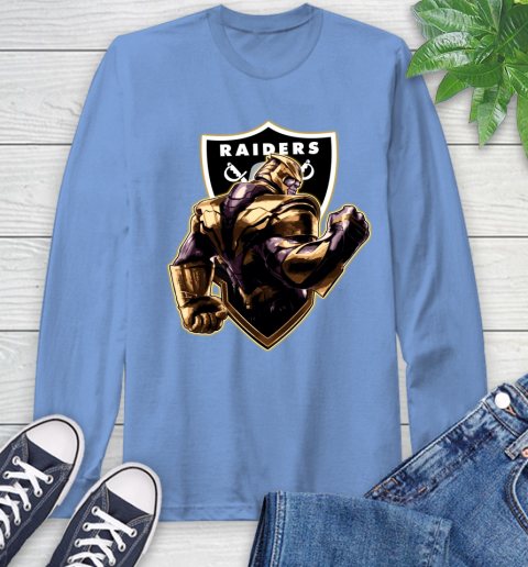NFL Thanos Avengers Endgame Football Sports Oakland Raiders Long Sleeve T-Shirt 11