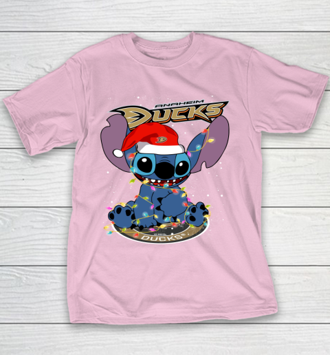 Anaheim Ducks NHL Hockey noel stitch Christmas Youth T-Shirt 5