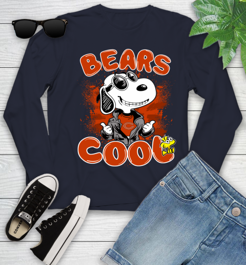 NFL Football Chicago Bears Cool Snoopy Shirt Youth Long Sleeve 2