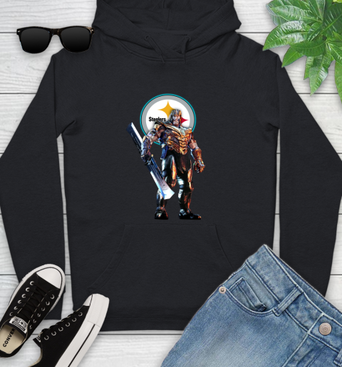 NFL Thanos Gauntlet Avengers Endgame Football Pittsburgh Steelers Youth Hoodie 2