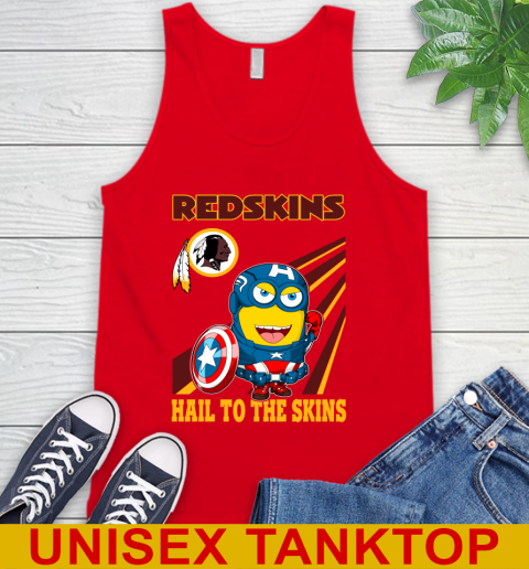 NFL Football Washington Redskins Captain America Marvel Avengers Minion Hail To The Skín Shirt Tank Top 5