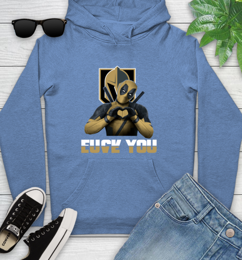 NHL Vegas Golden Knights Deadpool Love You Fuck You Hockey Sports Youth Hoodie 13