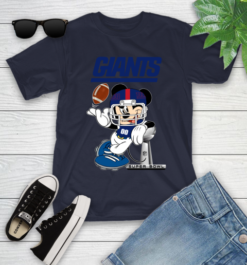 NFL newyork giants Mickey Mouse Disney Super Bowl Football T Shirt Youth T-Shirt 3
