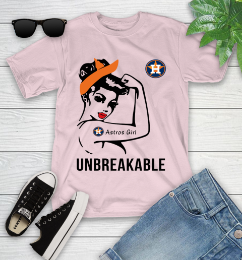 MLB Houston Astros Girl Unbreakable Baseball Sports Youth T-Shirt 17