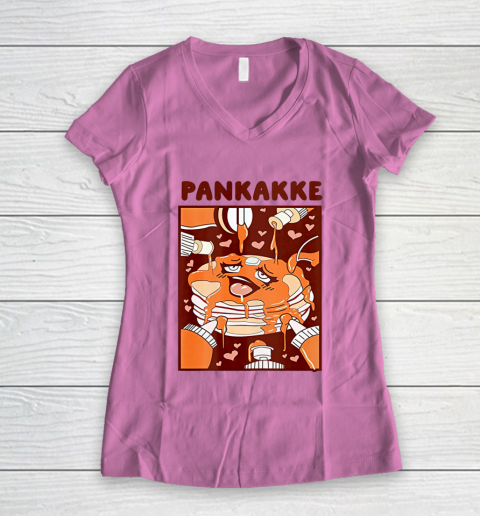 Pankakke Food Funny Cake Cupkakke Women's V-Neck T-Shirt 8