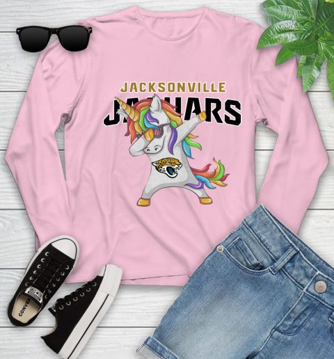 Jacksonville Jaguars NFL Football Funny Unicorn Dabbing Sports Youth Long Sleeve 10
