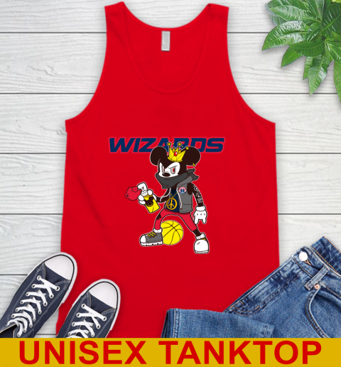 Washington Wizards NBA Basketball Mickey Peace Sign Sports Tank Top 6