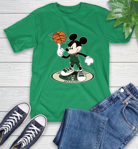 NBA Basketball Milwaukee Bucks Cheerful Mickey Disney Shirt T-Shirt 8