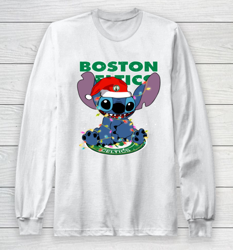 Boston Celtics NBA noel stitch Basketball Christmas Long Sleeve T-Shirt