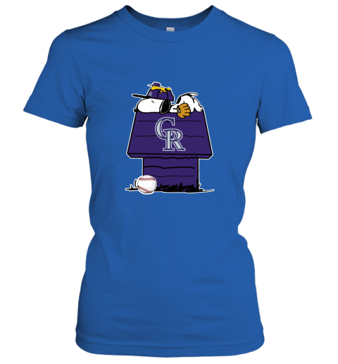 Colorado Rockies Snoopy And Woodstock Resting Together MLB Women's T-Shirt
