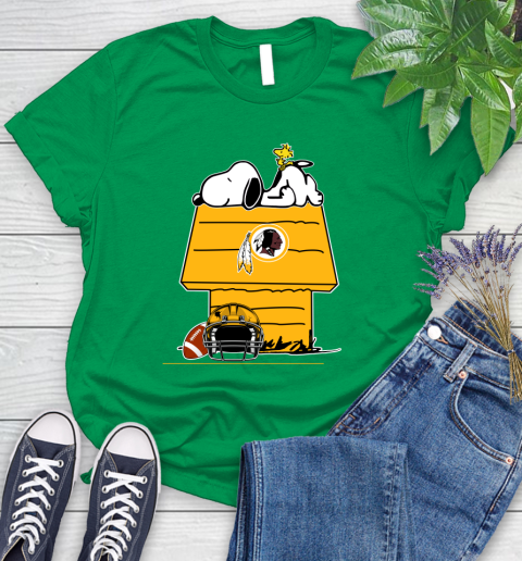 Washington Redskins NFL Football Snoopy Woodstock The Peanuts Movie Women's T-Shirt 6