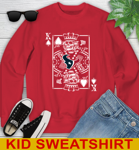 Houston Texans NFL Football The King Of Spades Death Cards Shirt Youth Sweatshirt - Image 8