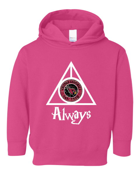 1kux always love the arizona cardinals x harry potter mashup toddler pullover hoodie 3326 158 front raspberry